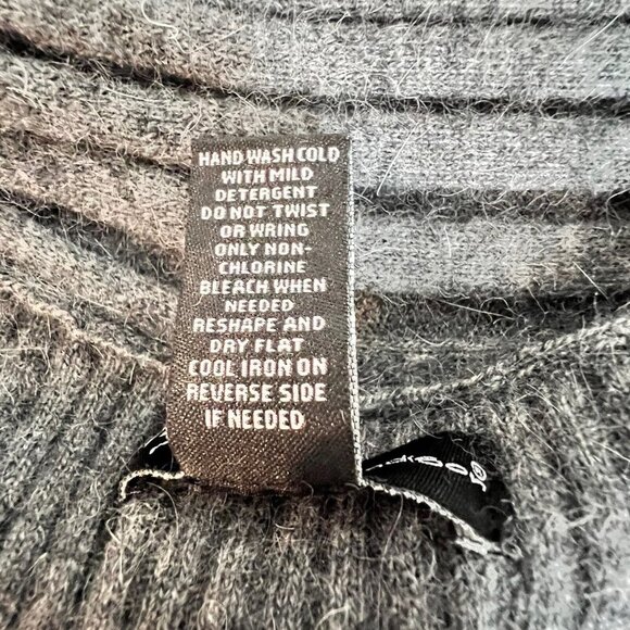 Mercer & Madison Angora Blend Open Cardigan Sweater Womens Size S Gray Rib Knit - Picture 4 of 10
